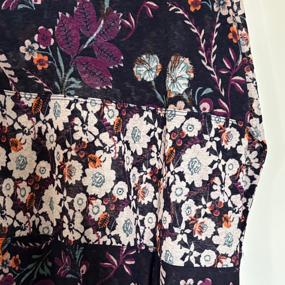 FP Movement by Free People Floral Blouse - Dark Purple and White - Picture 12 of 15